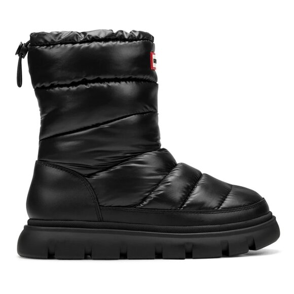 Hunter Maribel Lug Sole Insulated Waterproof Snow Booties in Black - Picture 1 of 6